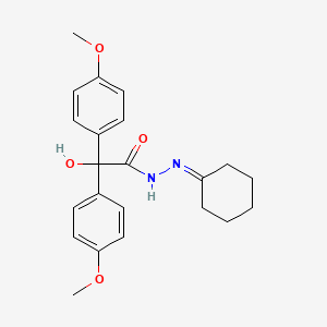 molecular formula C22H26N2O4 B11097363 N'-cyclohexylidene-2-hydroxy-2,2-bis(4-methoxyphenyl)acetohydrazide 