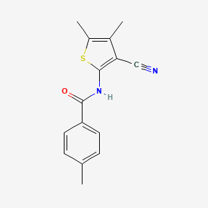 molecular formula C15H14N2OS B11097384 N-(3-cyano-4,5-dimethylthiophen-2-yl)-4-methylbenzamide 