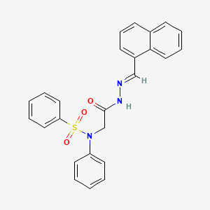 molecular formula C25H21N3O3S B11097403 N~1~-{2-[2-(1-Naphthylmethylene)hydrazino]-2-oxoethyl}-N~1~-phenyl-1-benzenesulfonamide 