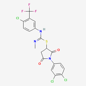 1-(3,4-dichlorophenyl)-2,5-dioxopyrrolidin-3-yl N'-[4-chloro-3-(trifluoromethyl)phenyl]-N-methylcarbamimidothioate