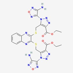 diethyl 5,5'-[quinoxaline-2,3-diylbis(sulfanediylmethanediyl)]bis[1-(4-amino-1,2,5-oxadiazol-3-yl)-1H-1,2,3-triazole-4-carboxylate]