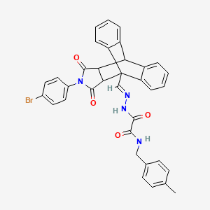 2-[(2E)-2-{[17-(4-Bromophenyl)-16,18-dioxo-17-azapentacyclo[6.6.5.0~2,7~.0~9,14~.0~15,19~]nonadeca-2,4,6,9,11,13-hexaen-1-YL]methylene}hydrazino]-N-(4-methylbenzyl)-2-oxoacetamide