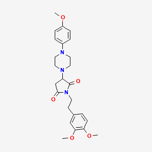 molecular formula C25H31N3O5 B11097520 1-[2-(3,4-Dimethoxyphenyl)ethyl]-3-[4-(4-methoxyphenyl)piperazin-1-yl]pyrrolidine-2,5-dione 