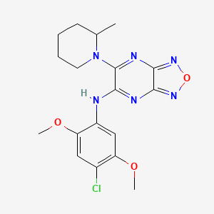 molecular formula C18H21ClN6O3 B11097536 N-(4-chloro-2,5-dimethoxyphenyl)-6-(2-methylpiperidin-1-yl)[1,2,5]oxadiazolo[3,4-b]pyrazin-5-amine 