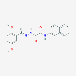 molecular formula C21H19N3O4 B11097541 2-[(2E)-2-(2,5-dimethoxybenzylidene)hydrazinyl]-N-(naphthalen-2-yl)-2-oxoacetamide 