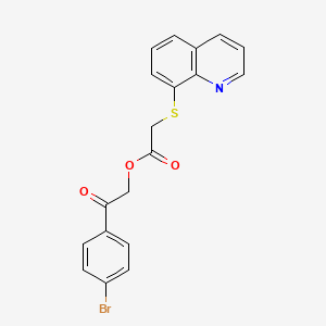 molecular formula C19H14BrNO3S B11097560 [2-(4-bromophenyl)-2-oxoethyl] 2-quinolin-8-ylsulfanylacetate 