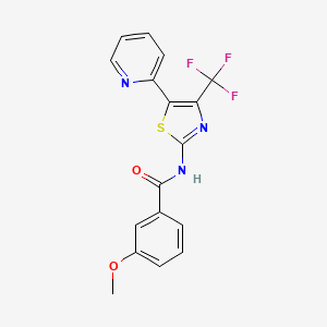 3-methoxy-N-[5-(pyridin-2-yl)-4-(trifluoromethyl)-1,3-thiazol-2-yl]benzamide