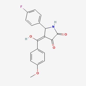 (4E)-5-(4-fluorophenyl)-4-[hydroxy(4-methoxyphenyl)methylidene]pyrrolidine-2,3-dione