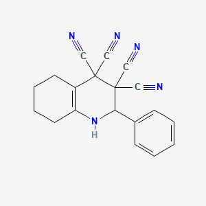 molecular formula C19H15N5 B11097607 2-Phenyl-1,2,5,6,7,8-hexahydroquinoline-3,3,4,4-tetracarbonitrile 