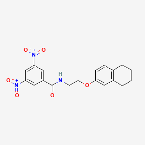 molecular formula C19H19N3O6 B11097634 3,5-dinitro-N-[2-(5,6,7,8-tetrahydronaphthalen-2-yloxy)ethyl]benzamide 