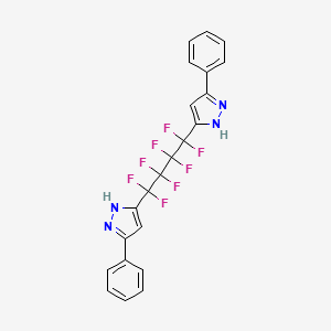 molecular formula C22H14F8N4 B11097672 5-[1,1,2,2,3,3,4,4-octafluoro-4-(3-phenyl-1H-pyrazol-5-yl)butyl]-3-phenyl-1H-pyrazole 