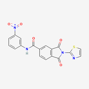 molecular formula C18H10N4O5S B11097694 N-(3-nitrophenyl)-1,3-dioxo-2-(1,3-thiazol-2-yl)-2,3-dihydro-1H-isoindole-5-carboxamide 