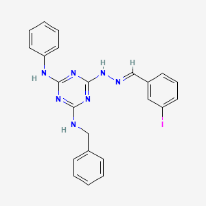 N-benzyl-6-[(2E)-2-(3-iodobenzylidene)hydrazinyl]-N'-phenyl-1,3,5-triazine-2,4-diamine