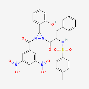 N-(1-{2-[(3,5-dinitrophenyl)carbonyl]-3-(2-hydroxyphenyl)diaziridin-1-yl}-1-oxo-3-phenylpropan-2-yl)-4-methylbenzenesulfonamide