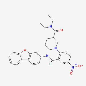 1-{2-[(Dibenzo[B,D]furan-3-ylimino)methyl]-4-nitrophenyl}-N,N-diethyl-3-piperidinecarboxamide