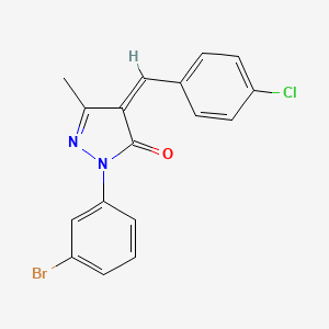 molecular formula C17H12BrClN2O B11097713 (4Z)-2-(3-bromophenyl)-4-(4-chlorobenzylidene)-5-methyl-2,4-dihydro-3H-pyrazol-3-one 