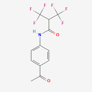 molecular formula C12H9F6NO2 B11097727 N-(4-acetylphenyl)-3,3,3-trifluoro-2-(trifluoromethyl)propanamide 