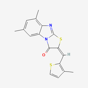 (2E)-6,8-dimethyl-2-[(3-methylthiophen-2-yl)methylidene][1,3]thiazolo[3,2-a]benzimidazol-3(2H)-one