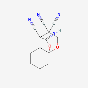 molecular formula C13H12N4O2 B11097754 10-iminotetrahydro-8a,4-(epoxymethano)chromene-3,3,4(2H,4aH)-tricarbonitrile 