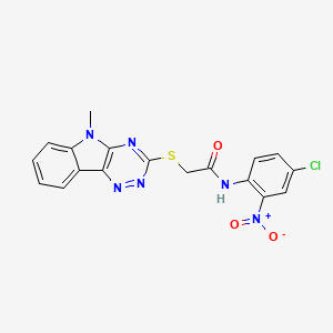 molecular formula C18H13ClN6O3S B11097772 N-(4-Chloro-2-nitrophenyl)-2-({5-methyl-5H-[1,2,4]triazino[5,6-B]indol-3-YL}sulfanyl)acetamide 