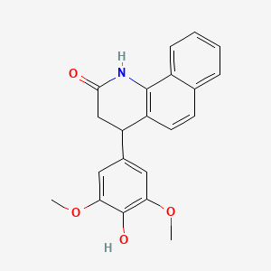 molecular formula C21H19NO4 B11097785 4-(4-Hydroxy-3,5-dimethoxyphenyl)-3,4-dihydrobenzo[h]quinolin-2(1H)-one 