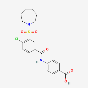 molecular formula C20H21ClN2O5S B11097803 4-[3-(Azepane-1-sulfonyl)-4-chlorobenzamido]benzoic acid 