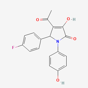 molecular formula C18H14FNO4 B11097809 4-Acetyl-5-(4-fluoro-phenyl)-3-hydroxy-1-(4-hydroxy-phenyl)-1,5-dihydro-pyrrol-2-one 