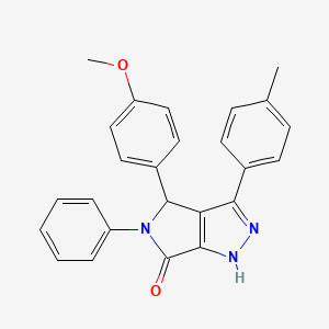 molecular formula C25H21N3O2 B11097837 4-(4-methoxyphenyl)-3-(4-methylphenyl)-5-phenyl-4,5-dihydropyrrolo[3,4-c]pyrazol-6(1H)-one 