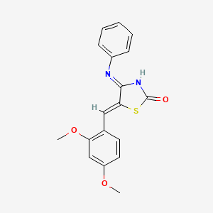 (4E,5Z)-5-(2,4-dimethoxybenzylidene)-4-(phenylimino)-1,3-thiazolidin-2-one