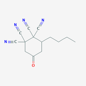 molecular formula C14H14N4O B11097893 3-Butyl-5-oxocyclohexane-1,1,2,2-tetracarbonitrile 