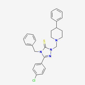 4-benzyl-5-(4-chlorophenyl)-2-[(4-phenylpiperidin-1-yl)methyl]-2,4-dihydro-3H-1,2,4-triazole-3-thione