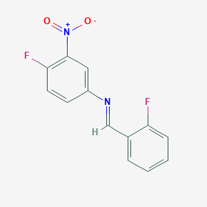 molecular formula C13H8F2N2O2 B11097914 4-fluoro-N-(2-fluorobenzylidene)-3-nitroaniline 