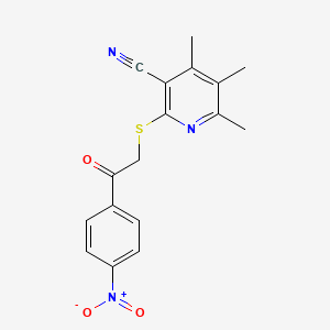 4,5,6-Trimethyl-2-{[2-(4-nitrophenyl)-2-oxoethyl]sulfanyl}pyridine-3-carbonitrile