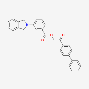 molecular formula C29H23NO3 B11098006 2-(biphenyl-4-yl)-2-oxoethyl 3-(1,3-dihydro-2H-isoindol-2-yl)benzoate 