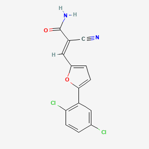 molecular formula C14H8Cl2N2O2 B11098022 (2E)-2-cyano-3-[5-(2,5-dichlorophenyl)furan-2-yl]prop-2-enamide 