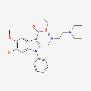 molecular formula C25H32BrN3O3 B11098167 ethyl 6-bromo-2-({[2-(diethylamino)ethyl]amino}methyl)-5-methoxy-1-phenyl-1H-indole-3-carboxylate 