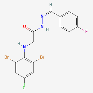 2-[(2,6-Dibromo-4-chlorophenyl)amino]-N'-[(Z)-(4-fluorophenyl)methylene]acetohydrazide