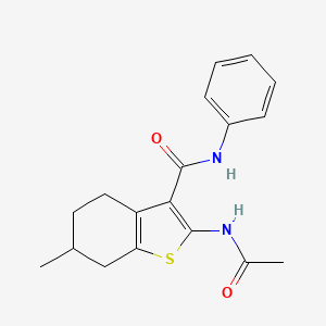 molecular formula C18H20N2O2S B11098189 2-acetamido-6-methyl-N-phenyl-4,5,6,7-tetrahydro-1-benzothiophene-3-carboxamide 