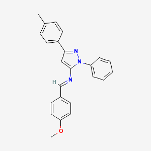 molecular formula C24H21N3O B11098190 N-[(E)-(4-methoxyphenyl)methylidene]-3-(4-methylphenyl)-1-phenyl-1H-pyrazol-5-amine 