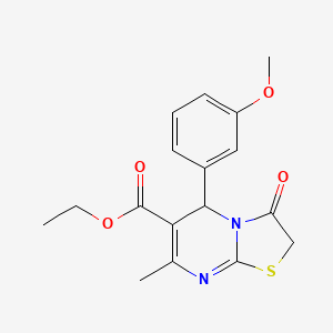 molecular formula C17H18N2O4S B11098212 ethyl 5-(3-methoxyphenyl)-7-methyl-3-oxo-2,3-dihydro-5H-[1,3]thiazolo[3,2-a]pyrimidine-6-carboxylate 