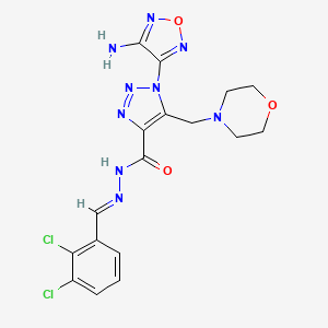 1-(4-amino-1,2,5-oxadiazol-3-yl)-N'-[(E)-(2,3-dichlorophenyl)methylidene]-5-(morpholin-4-ylmethyl)-1H-1,2,3-triazole-4-carbohydrazide