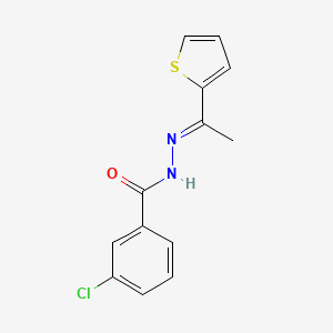 molecular formula C13H11ClN2OS B11098244 3-chloro-N'-[(E)-1-(2-thienyl)ethylidene]benzohydrazide 