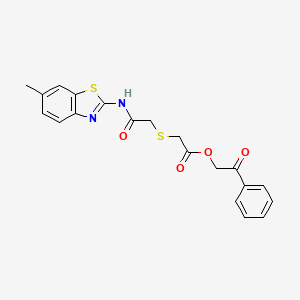 Phenacyl 2-[2-[(6-methyl-1,3-benzothiazol-2-yl)amino]-2-oxoethyl]sulfanylacetate