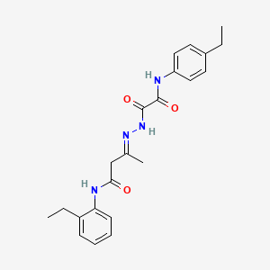 molecular formula C22H26N4O3 B11098274 (3E)-N-(2-ethylphenyl)-3-(2-{[(4-ethylphenyl)amino](oxo)acetyl}hydrazinylidene)butanamide 