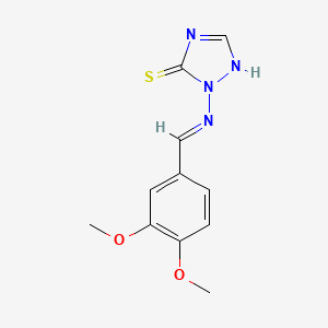 molecular formula C11H12N4O2S B11098295 2-{[(E)-(3,4-dimethoxyphenyl)methylidene]amino}-2,4-dihydro-3H-1,2,4-triazole-3-thione 