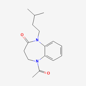 molecular formula C16H22N2O2 B11098318 5-acetyl-1-(3-methylbutyl)-1,3,4,5-tetrahydro-2H-1,5-benzodiazepin-2-one 