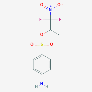 molecular formula C9H10F2N2O5S B11098328 1,1-Difluoro-1-nitropropan-2-yl 4-aminobenzenesulfonate 