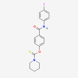 molecular formula C19H19IN2O2S B11098335 O-{4-[(4-iodophenyl)carbamoyl]phenyl} piperidine-1-carbothioate 