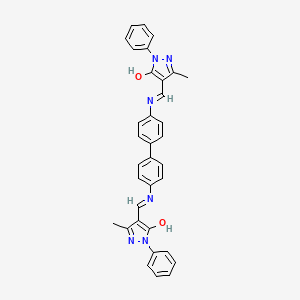 4,4'-{biphenyl-4,4'-diylbis[nitrilo(E)methylylidene]}bis(3-methyl-1-phenyl-1H-pyrazol-5-ol)