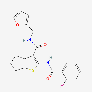 2-{[(2-fluorophenyl)carbonyl]amino}-N-(furan-2-ylmethyl)-5,6-dihydro-4H-cyclopenta[b]thiophene-3-carboxamide